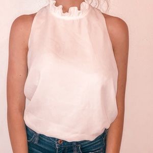 White silk tank